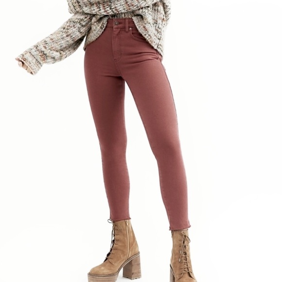 Free People Hi Waist Long Stretch Jeans NWT - Picture 4 of 14